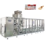 Automatisk tegelpåse Vertikal formningsfyllning Försegling Vakuumförpackningsmaskin för kaffepulver, torrjäst, ris, bönor, majsgryn